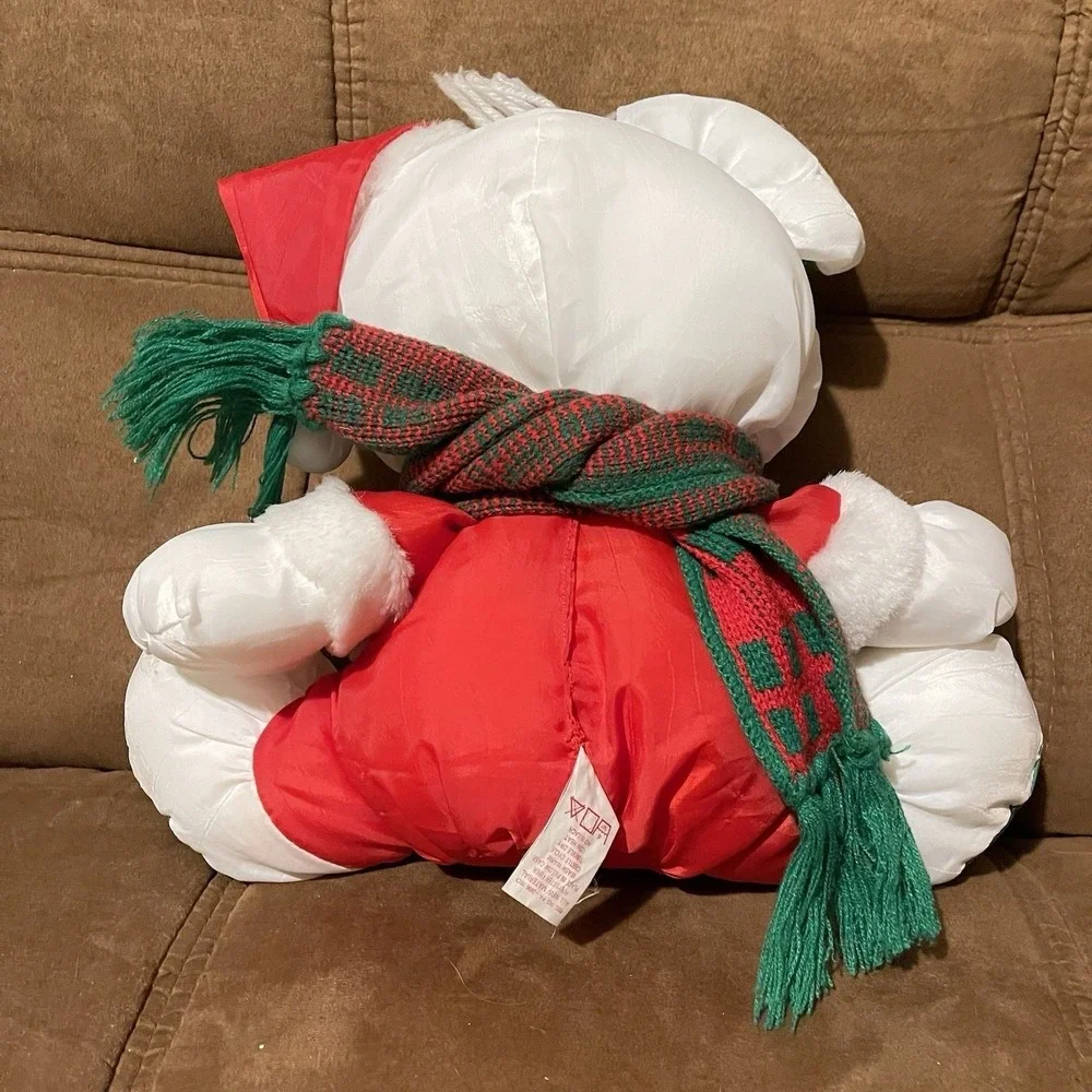 VTG 1991 Fisher-Price Christmas Puffalump‎ White Bear Grey Mouse Plush Santa